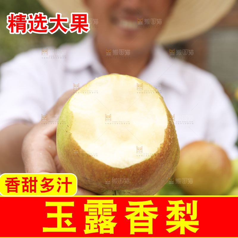 手里拿着玉露香梨