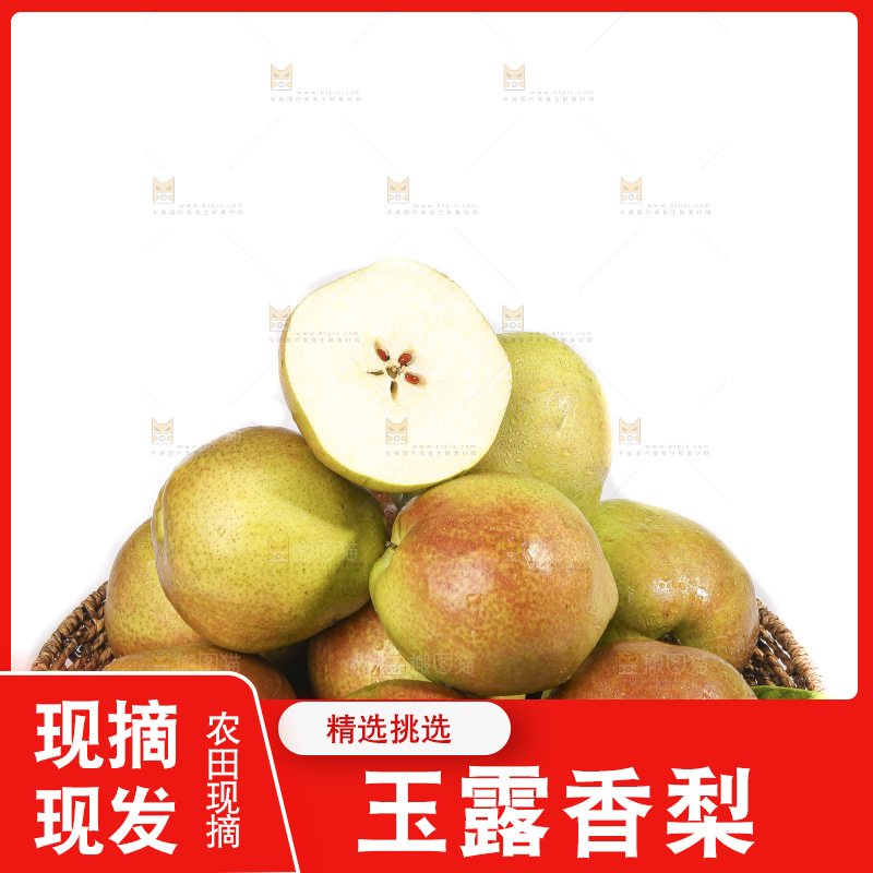 白底上的玉露香梨
