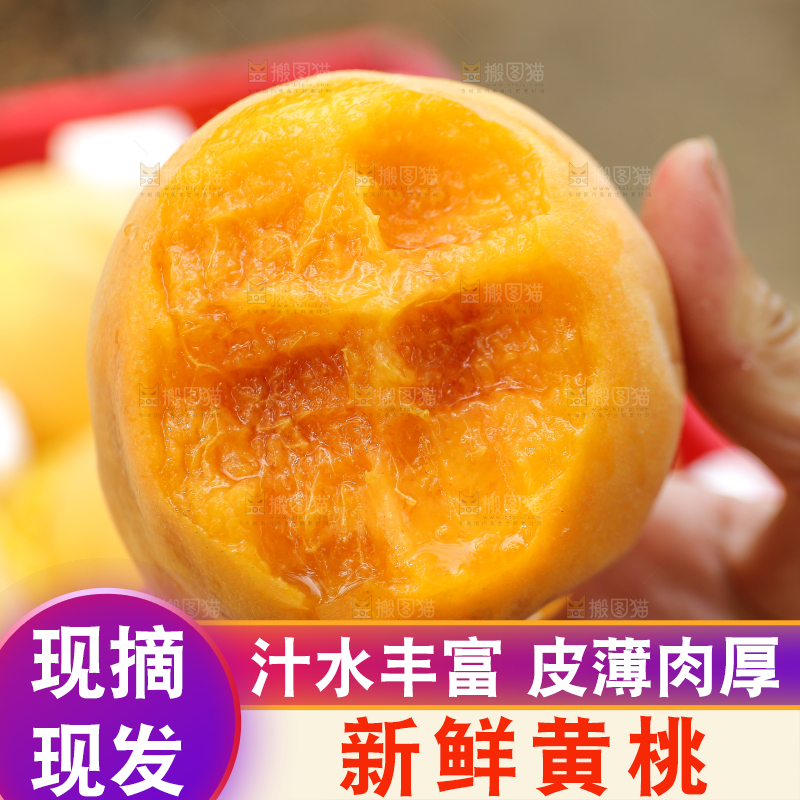 手里拿着炎陵黄桃