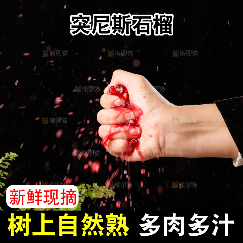 手里的突尼斯软籽石榴爆汁