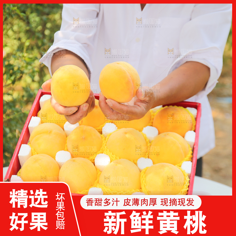 手里拿着炎陵黄桃