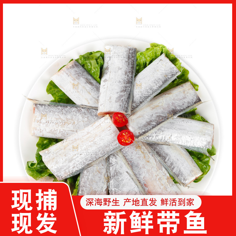 白底上的带鱼段