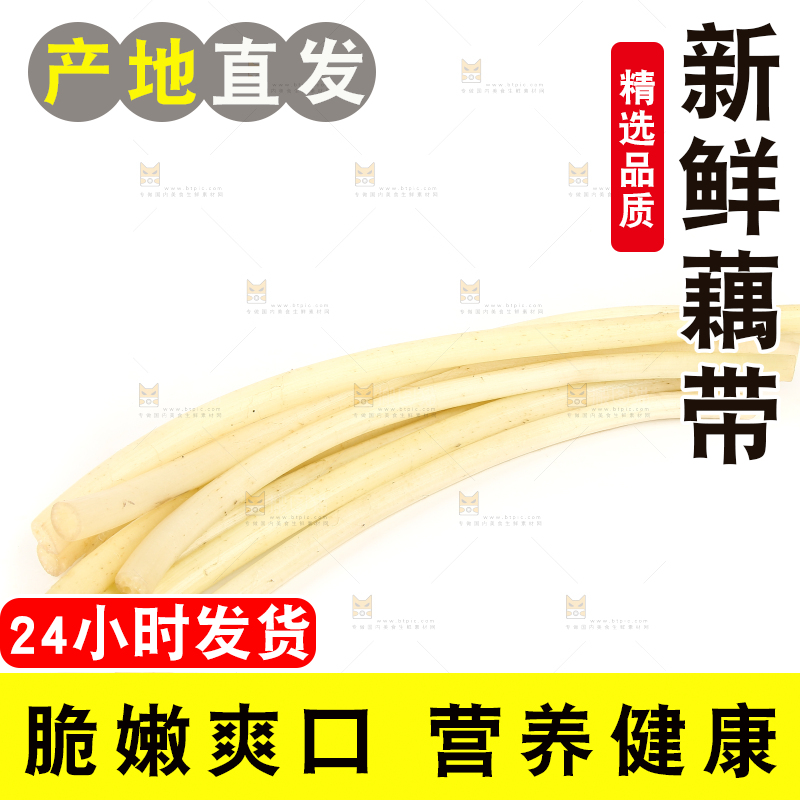 白底上摆放着新鲜藕带