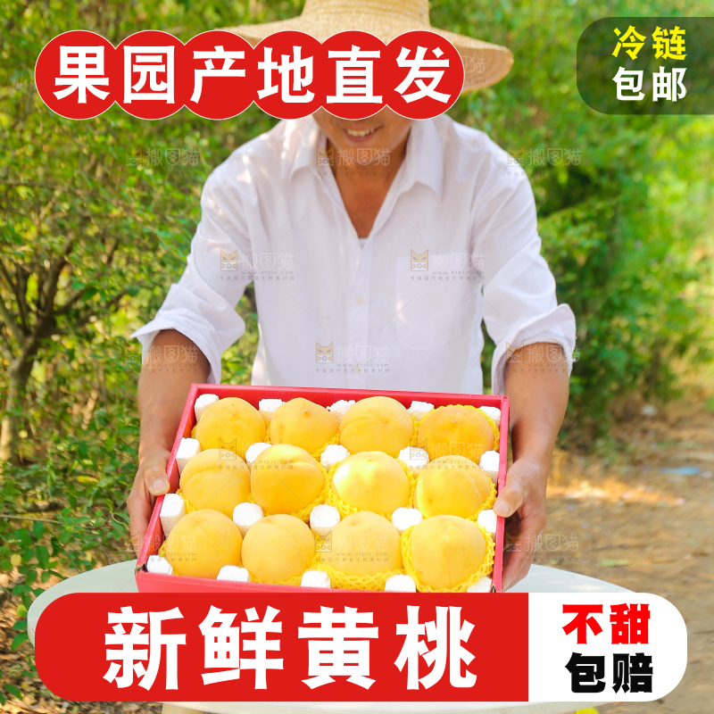 手里拿着炎陵黄桃