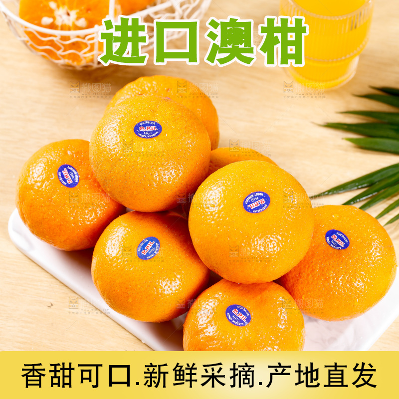 浅底上的新鲜澳柑