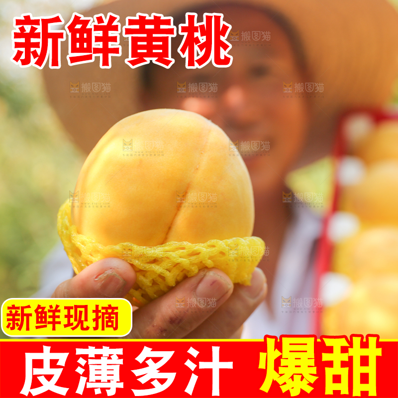 手里拿着炎陵黄桃