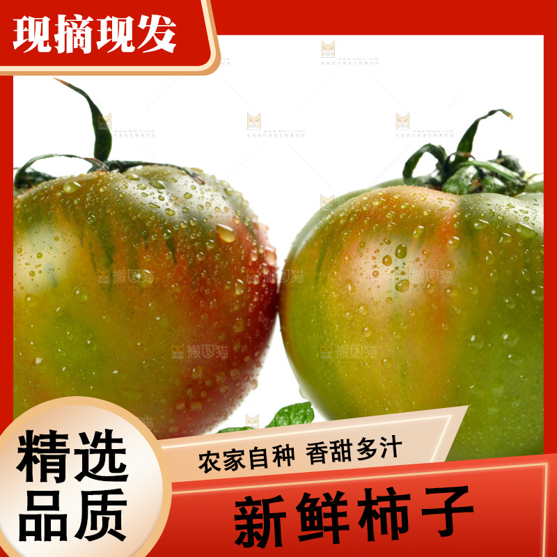白底上放着铁皮西红柿