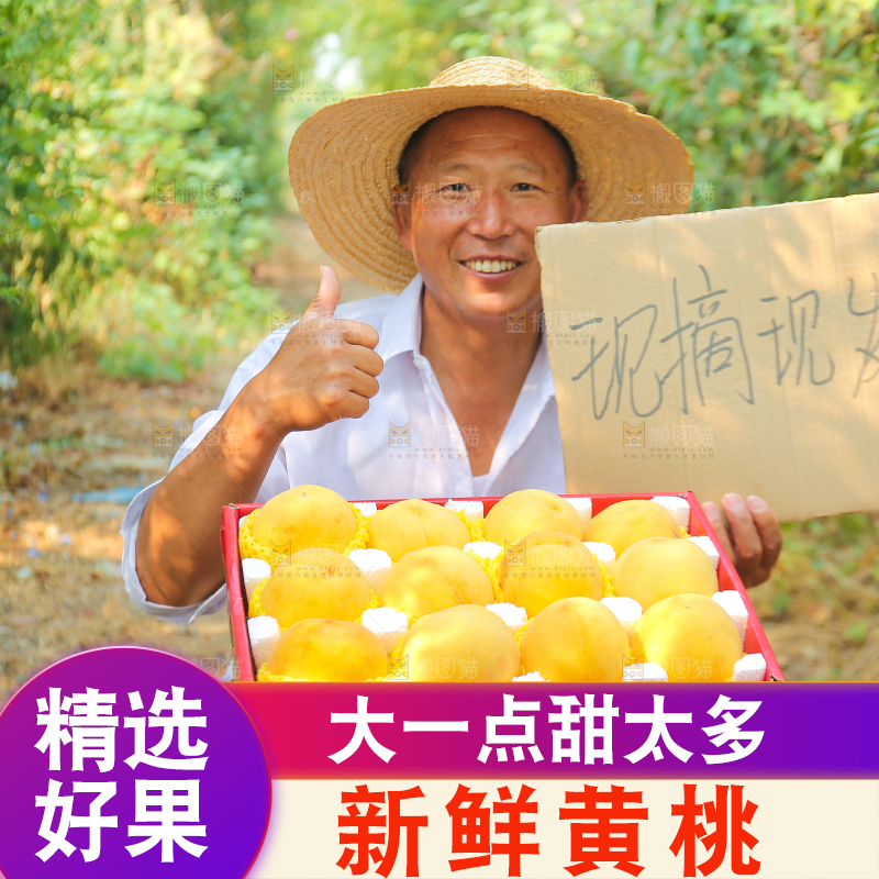 手里拿着炎陵黄桃