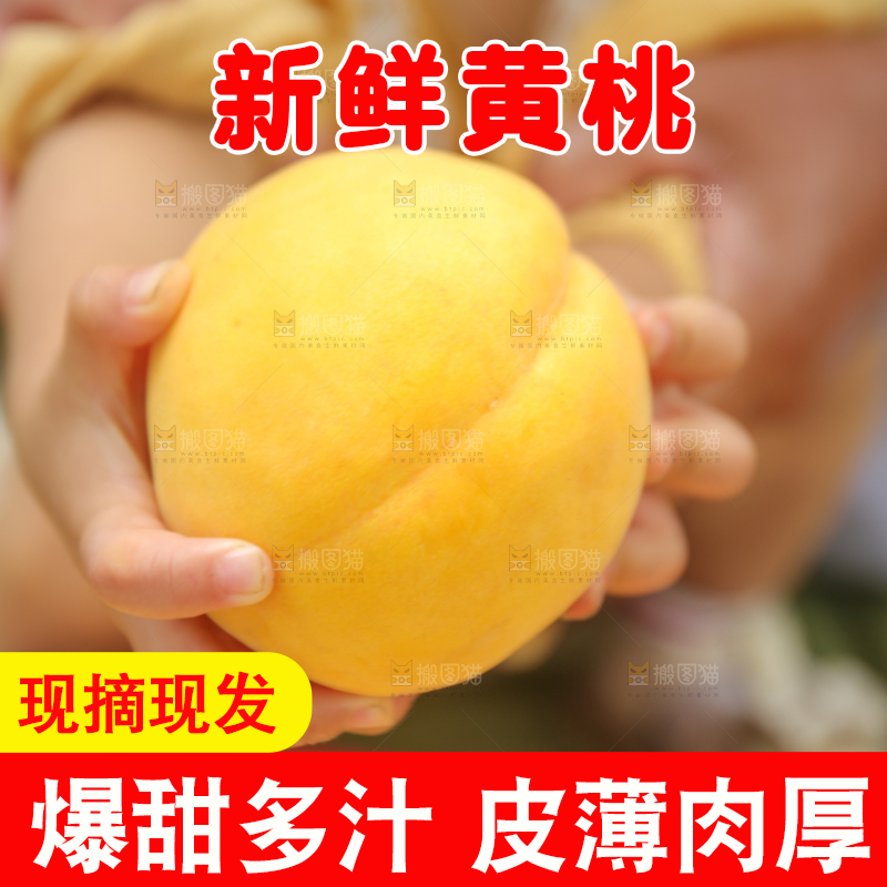 手里拿着炎陵黄桃