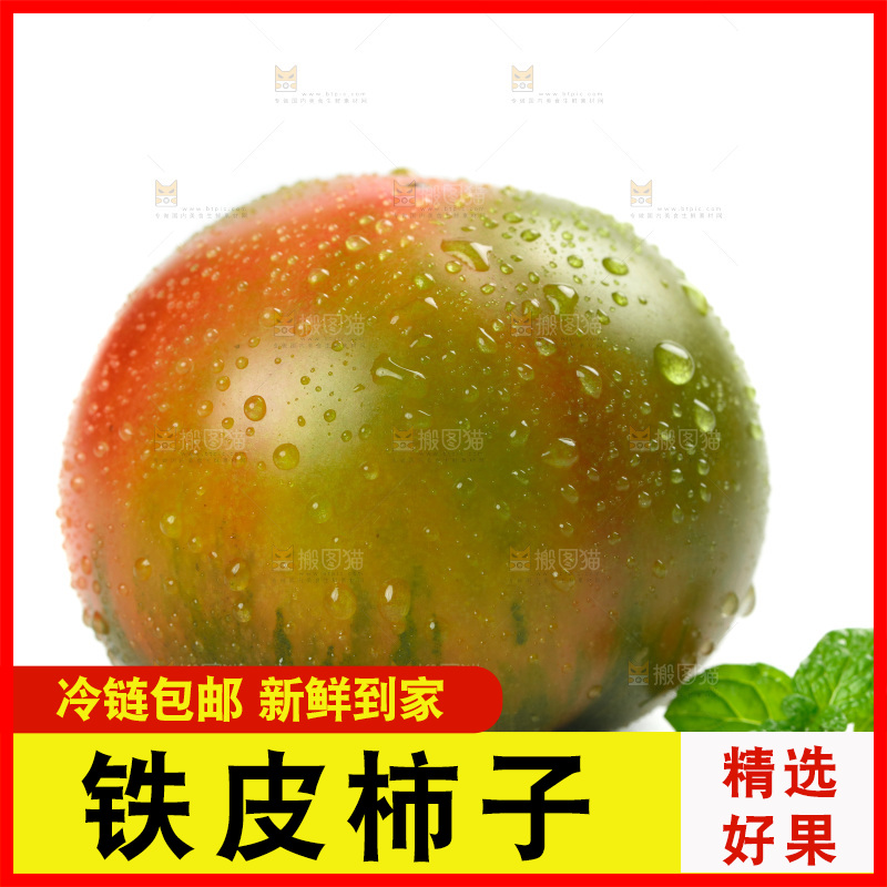 白底上放着铁皮西红柿