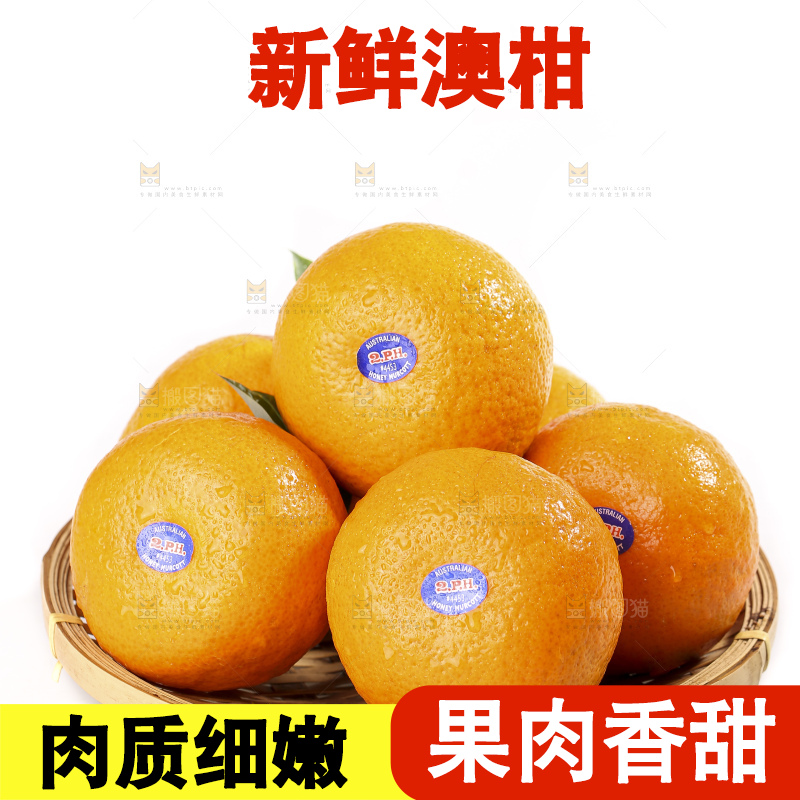 白底上放着新鲜澳柑