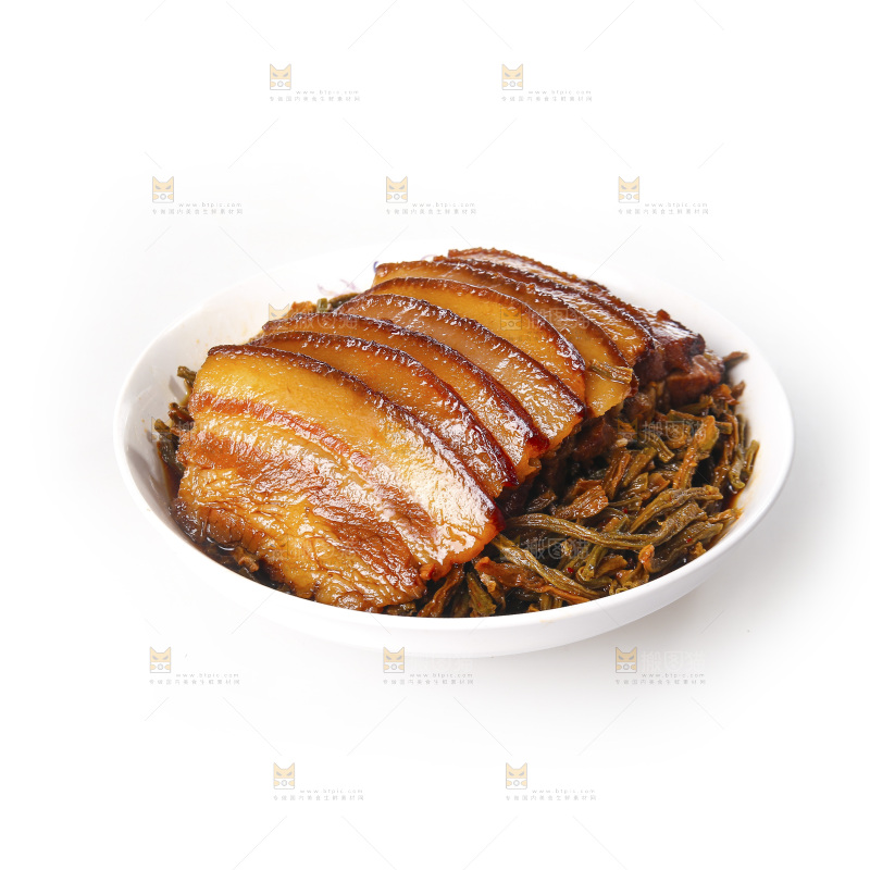 白底上的干豆角扣肉