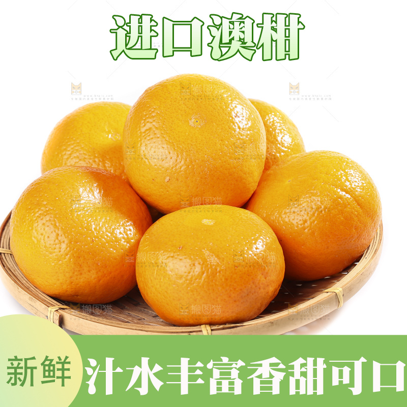 白底上放着新鲜澳柑