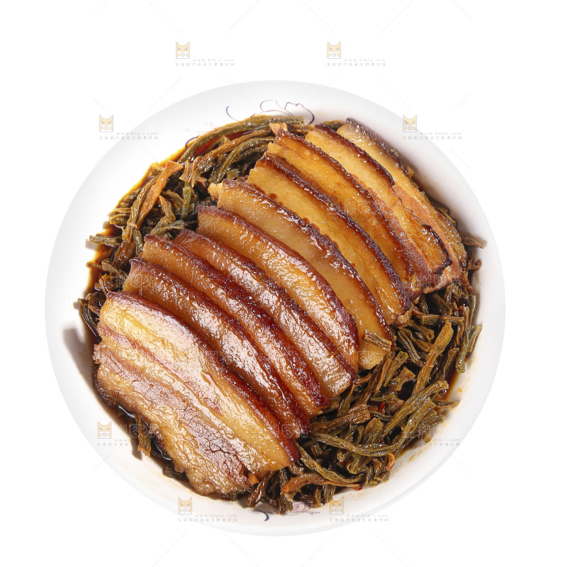 白底上的干豆角扣肉