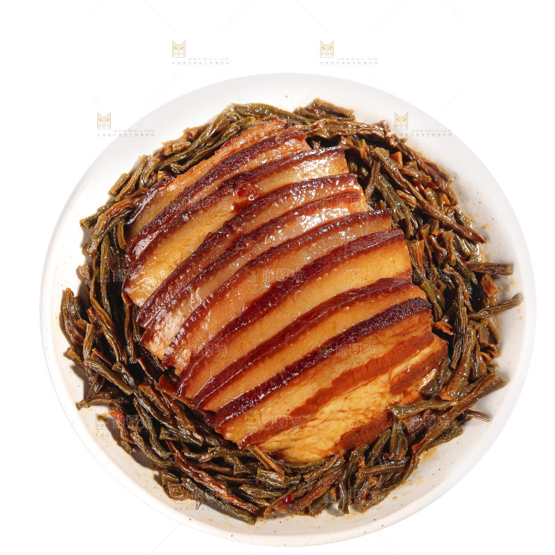 白底上的干豆角扣肉
