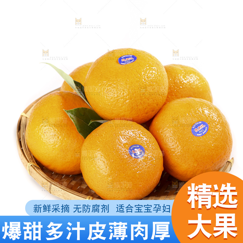 白底上放着新鲜澳柑