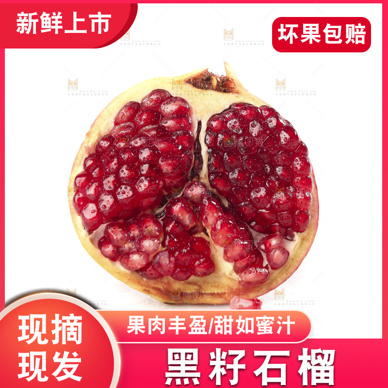 白底上的突尼斯软籽石榴