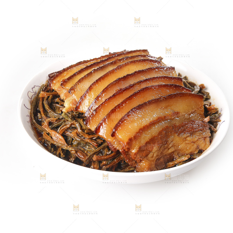 白底上的干豆角扣肉