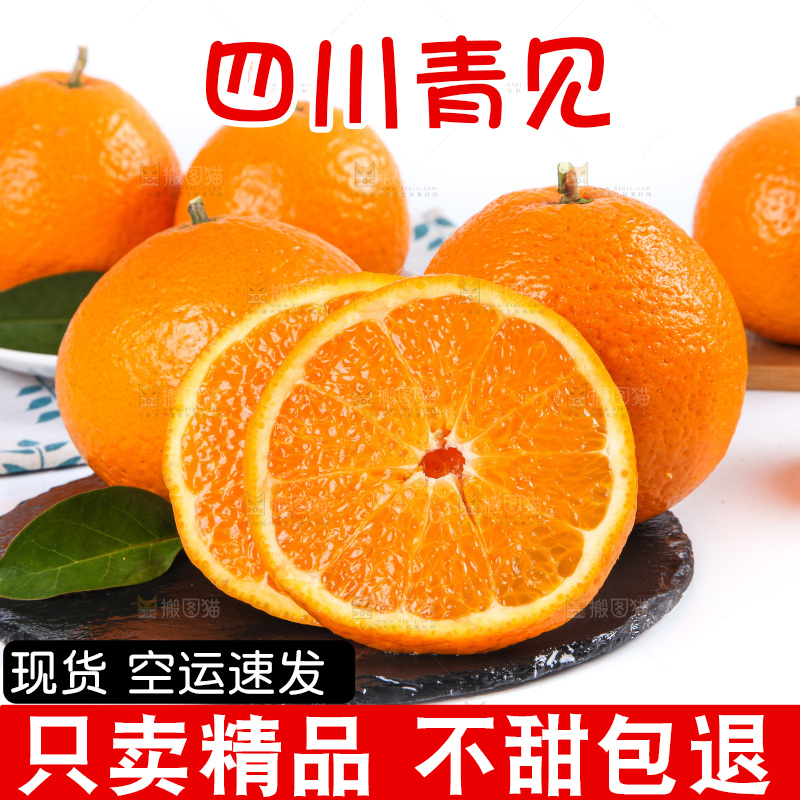 白底上放着青见柑橘