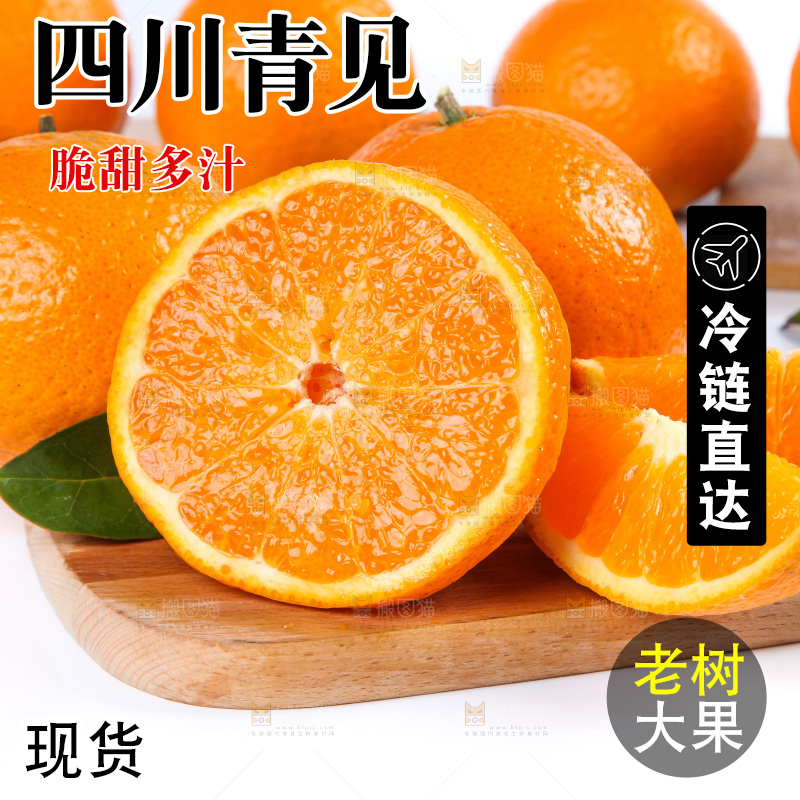 白底上放着青见柑橘