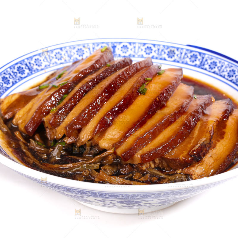 白底上的干豆角扣肉