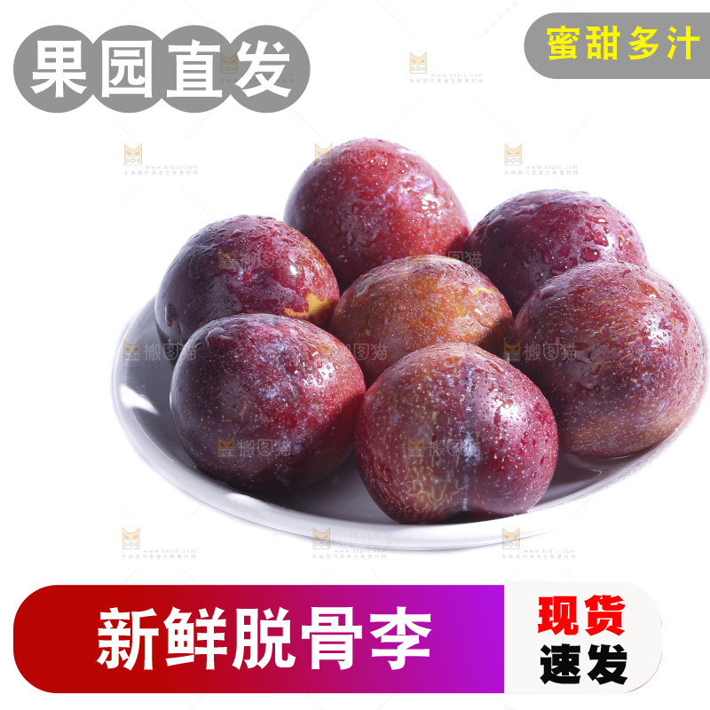 白底上的脱骨李