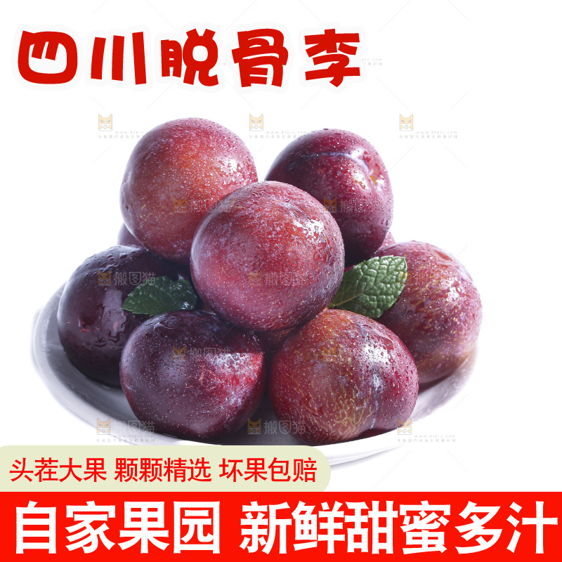 白底上的脱骨李