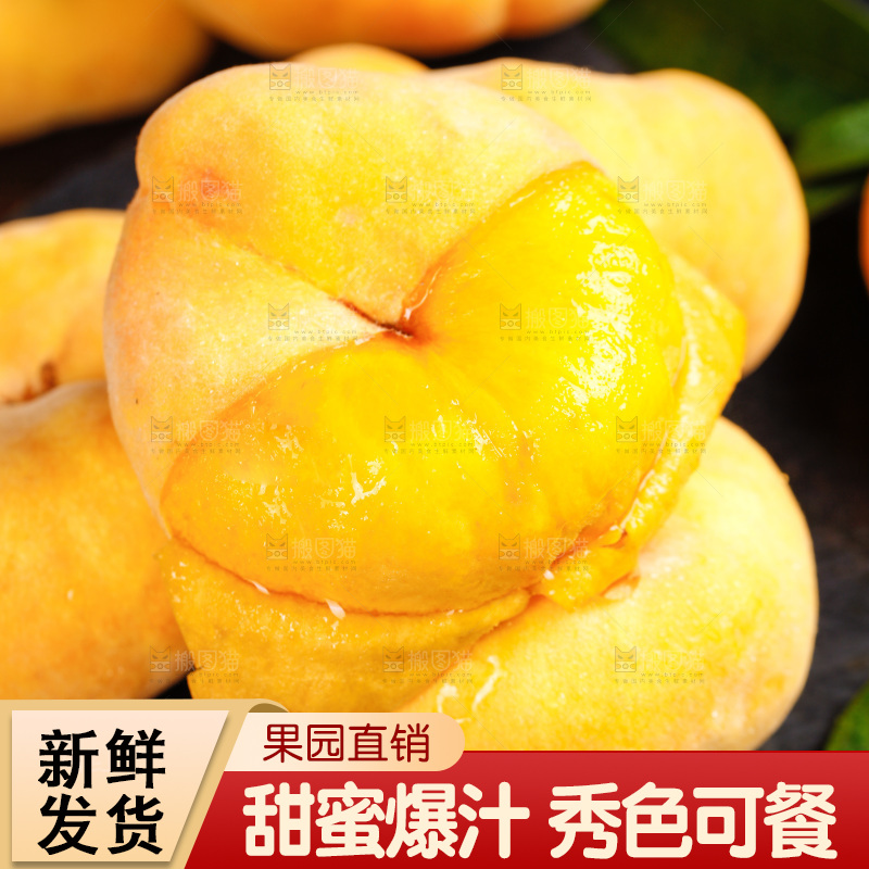 深底上的黄毛蟠桃