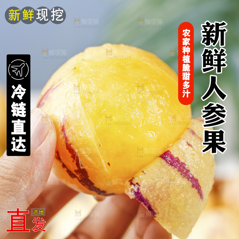浅底上摆放着黄肉人参果
