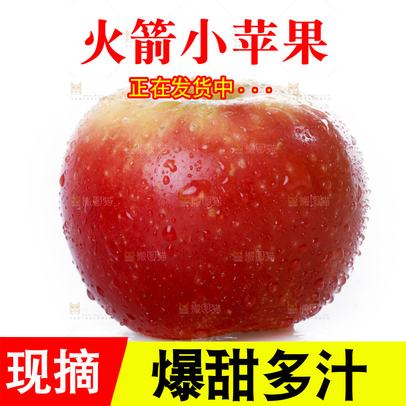 白底上的火箭小苹果