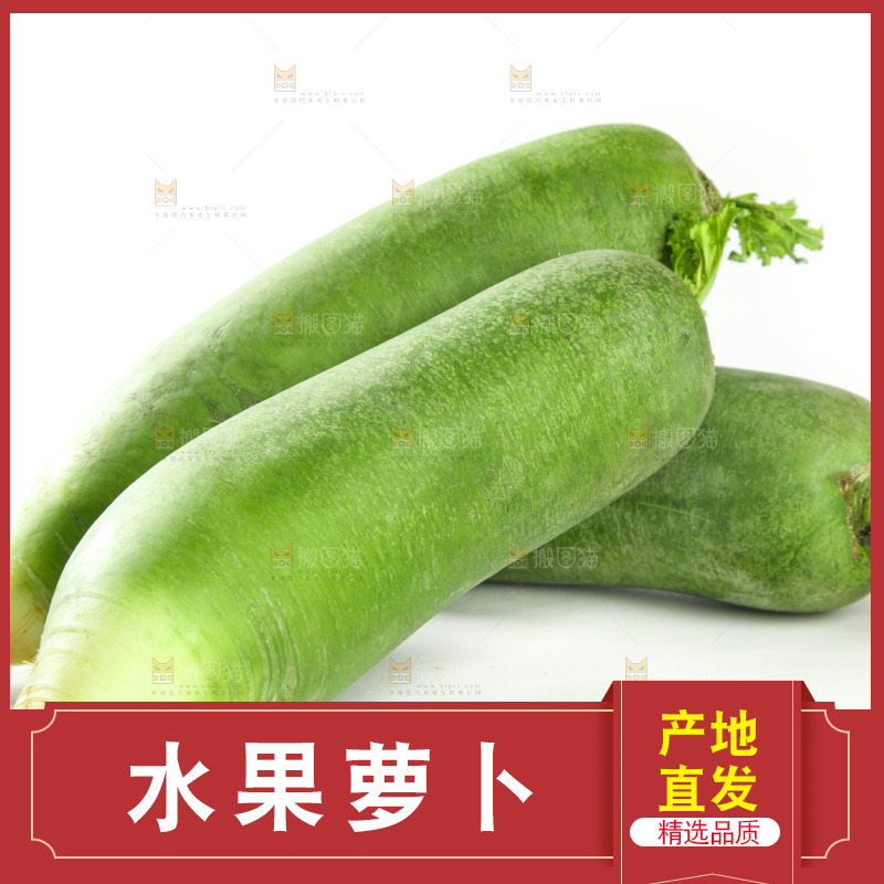 白底上的水果萝卜