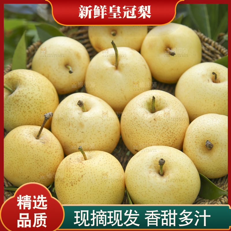 手里拿着新鲜皇冠梨