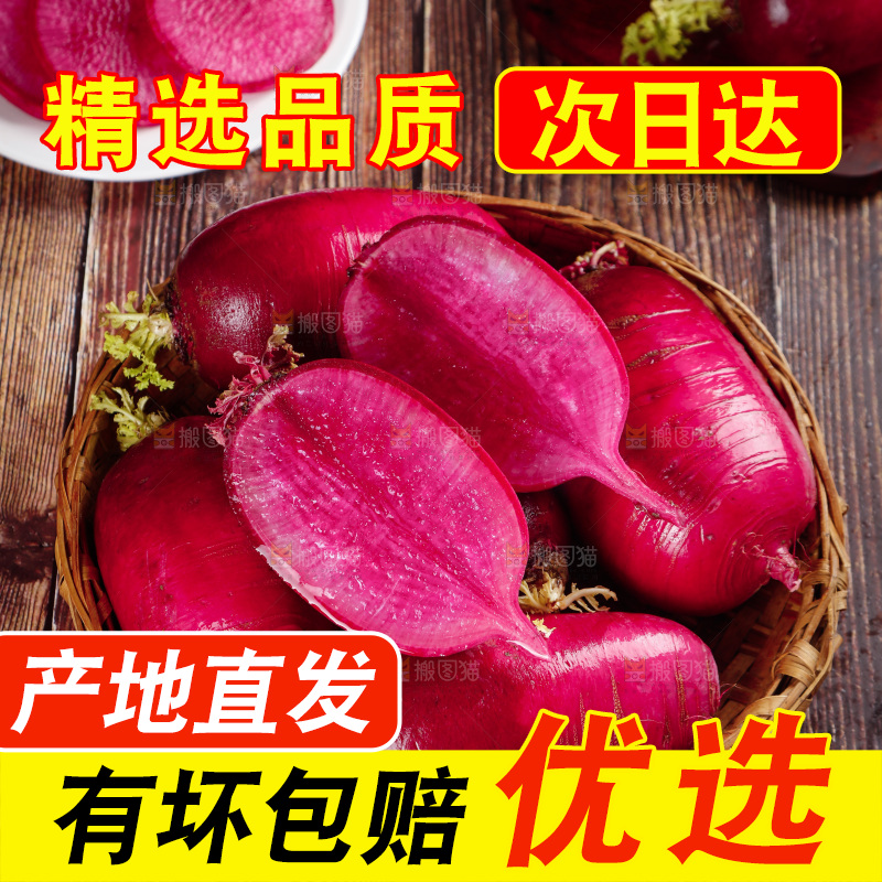 木底上的紫美人萝卜