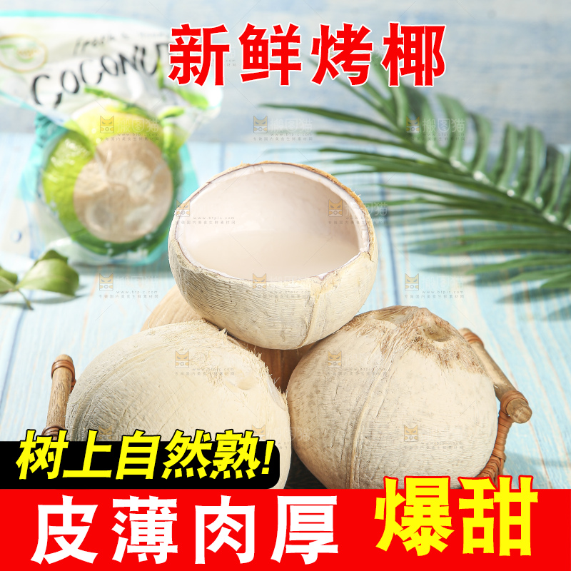 浅底上的泰国进口烤椰