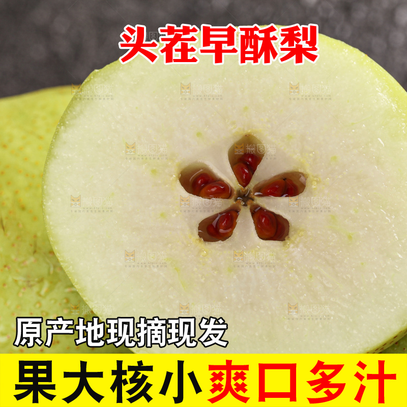 深底上放着的新鲜早酥梨