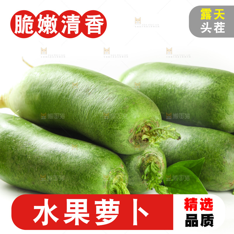 白底上的水果萝卜