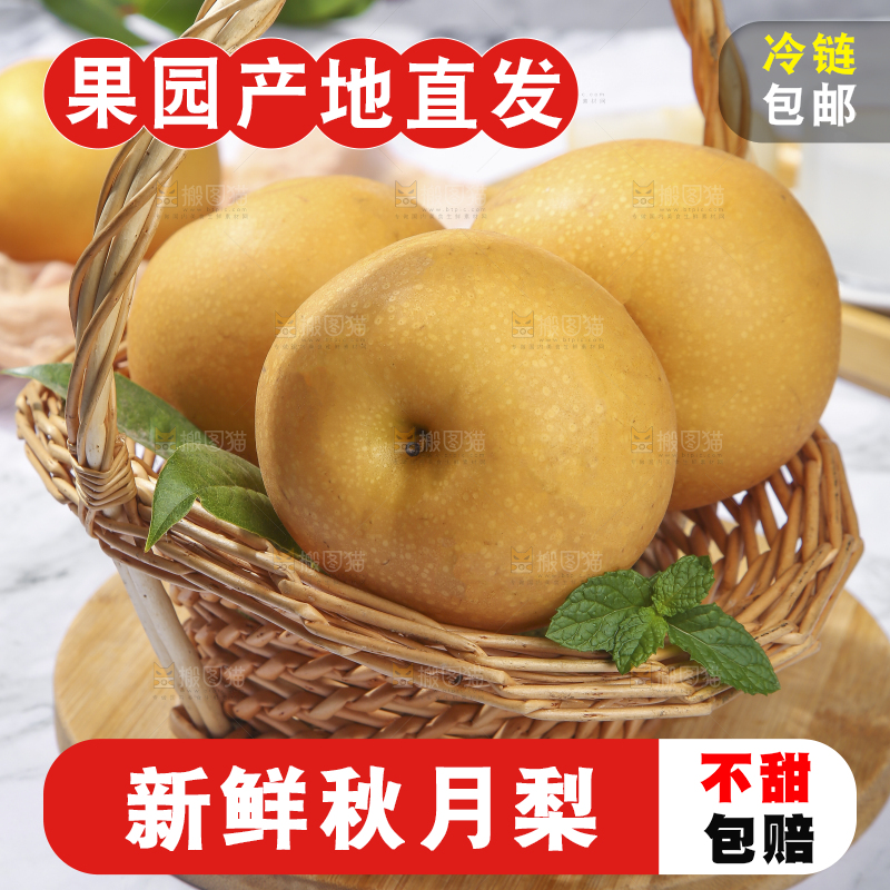 浅底上放着秋月梨