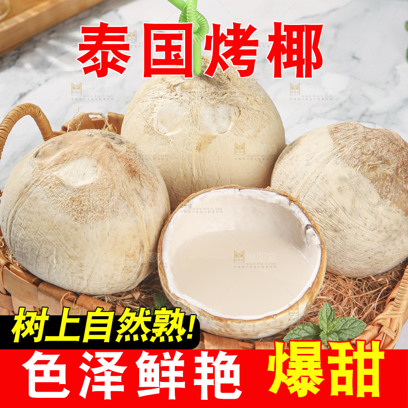 浅底上的泰国进口烤椰