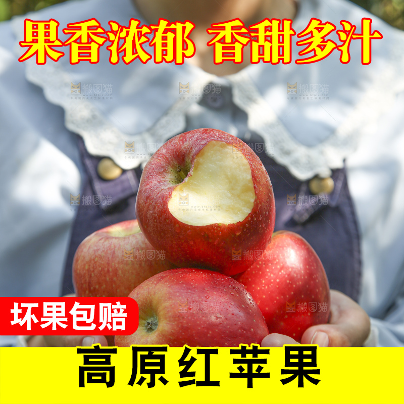 手里拿着高原红苹果