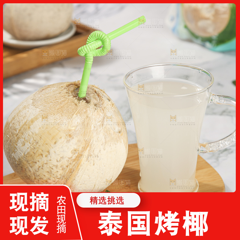 浅底上的泰国进口烤椰