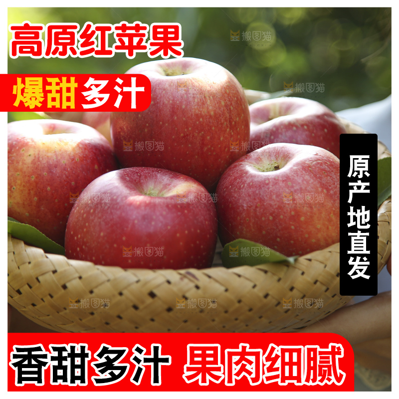 手里拿着高原红苹果