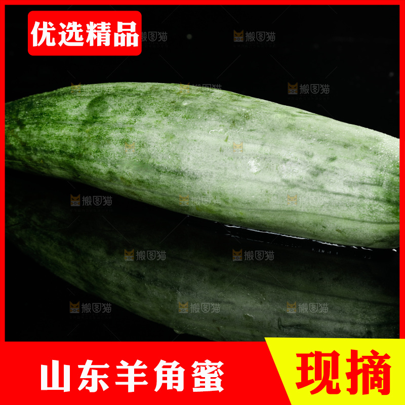 黑底上放着山东羊角蜜甜瓜