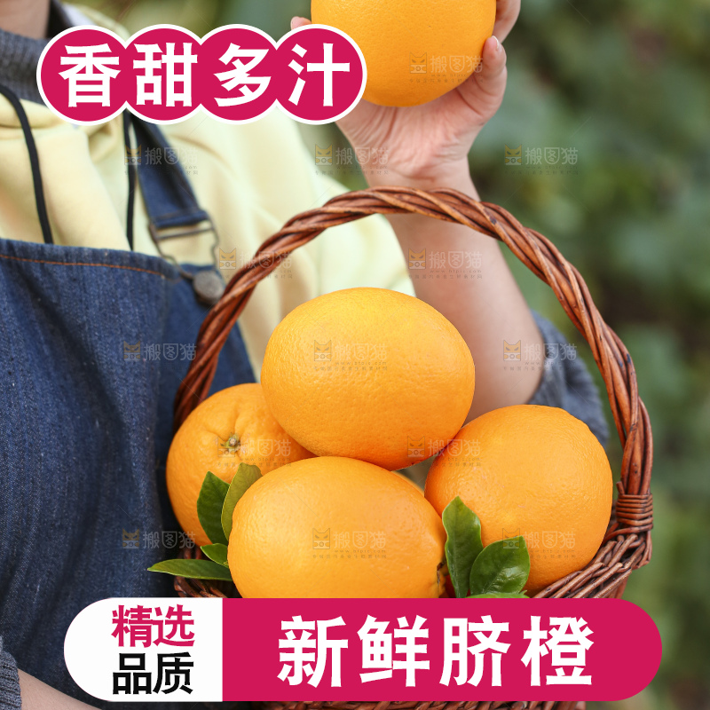手里拿着赣南脐橙