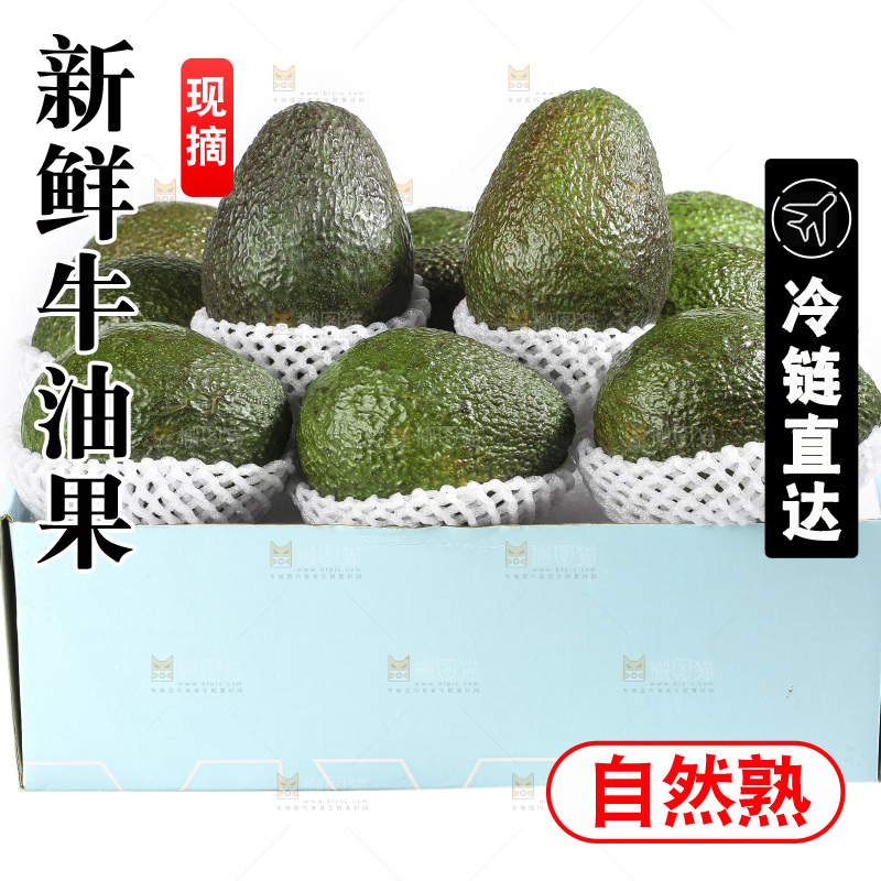 白底上的牛油果