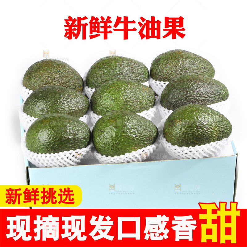 白底上的牛油果