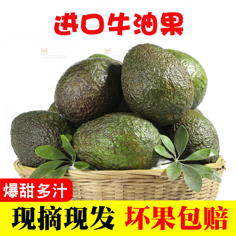 白底上的牛油果