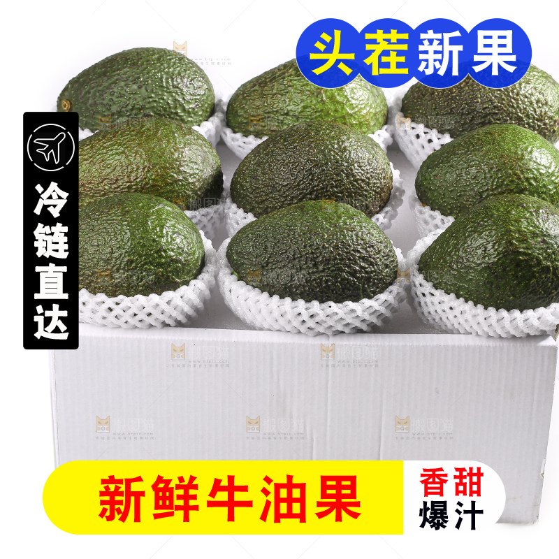 白底上的牛油果