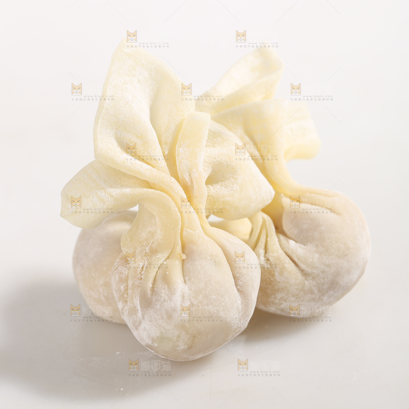 白底上的小金鱼馄饨