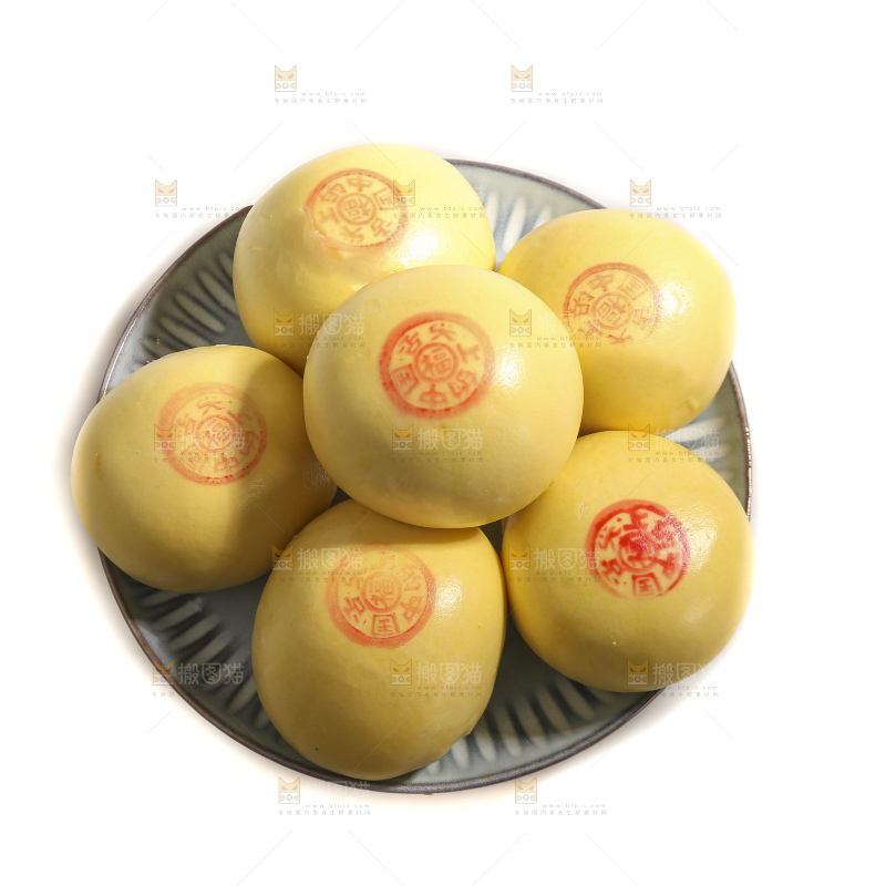 白底上的玉米馒头