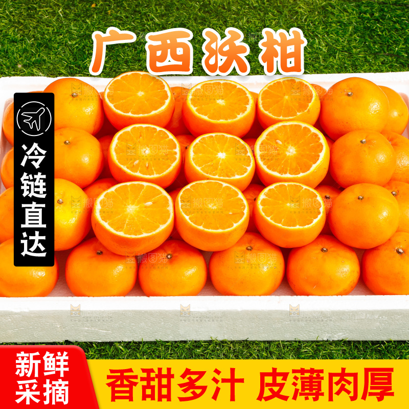 堆放着的新鲜沃柑